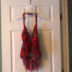 Apple Bottom Halter Top Small Ruffle